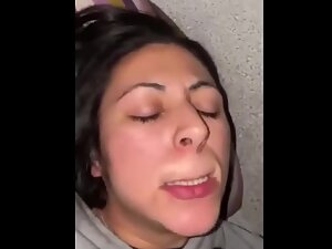 Biting lips and making faces during anal sex