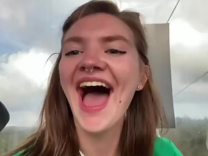 Blowjob in cable car made her very happy