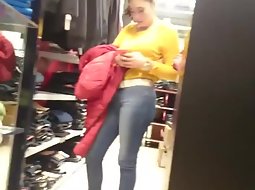 Hot ass noticed in the clothing store
