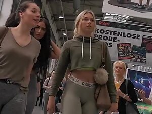 Fit blonde's ass stands out in the crowd