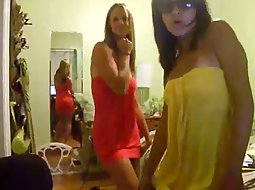 Slutty teens dancing and showing off