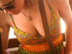 Hot tits of a beautiful blonde girl
