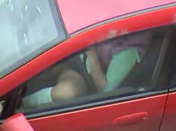 Naked pussy in the car