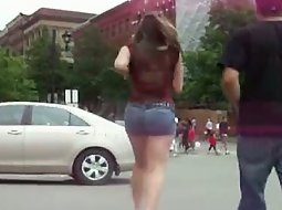 Big butt on the street