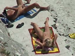 Hot nudist couple enjoy themselves