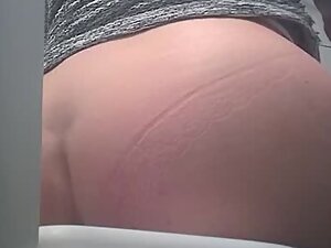 Lace imprint on milf's fine ass caught by hidden camera