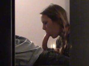 Window peeping on best blowjob and cum swallowing