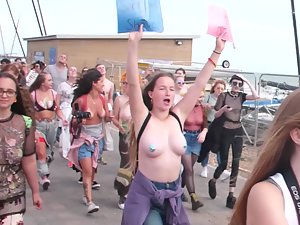 Topless protest for women rights