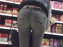 Sexy girl shopping for groceries