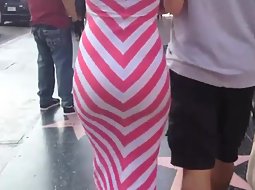 Tight long skirt on a walk of fame