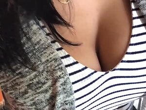 Store clerk with extraordinary big tits